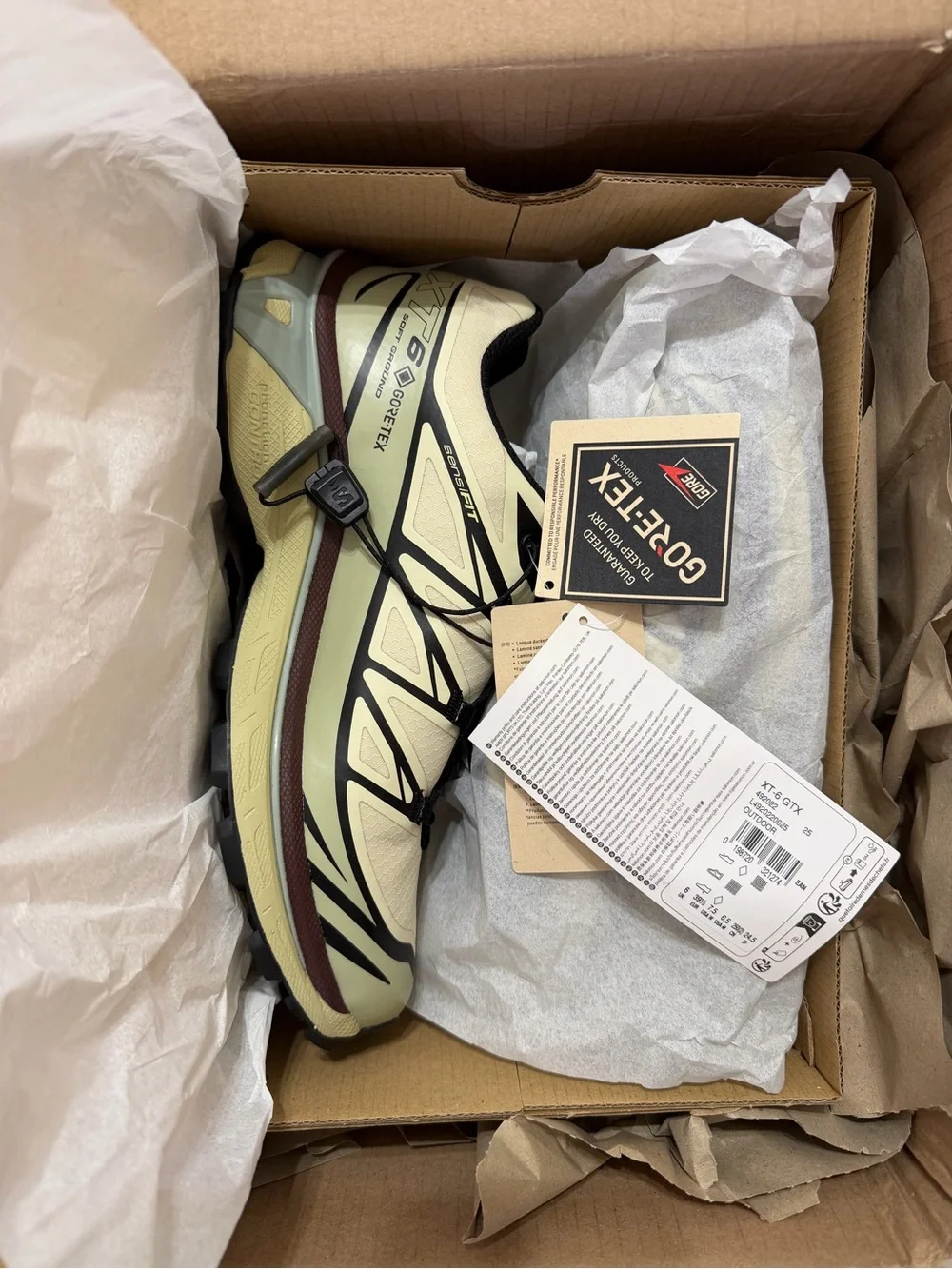Salomon Aspargus Green / Tea / Bitter Chocolate XT-6 Gore-tex Unisex Sneakers - Picture 6 of 14